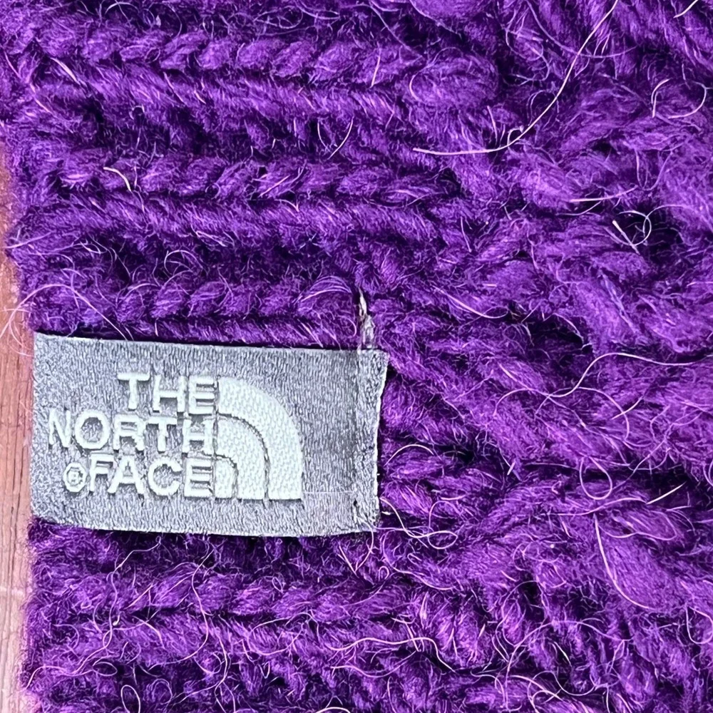 The North Face Purple Cable Knit Beanie Wool Alpaca Blend Hat A5WK One Size